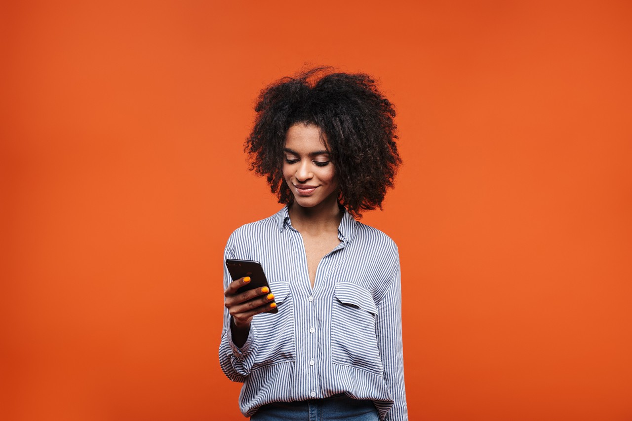 Woman searching on her phone 